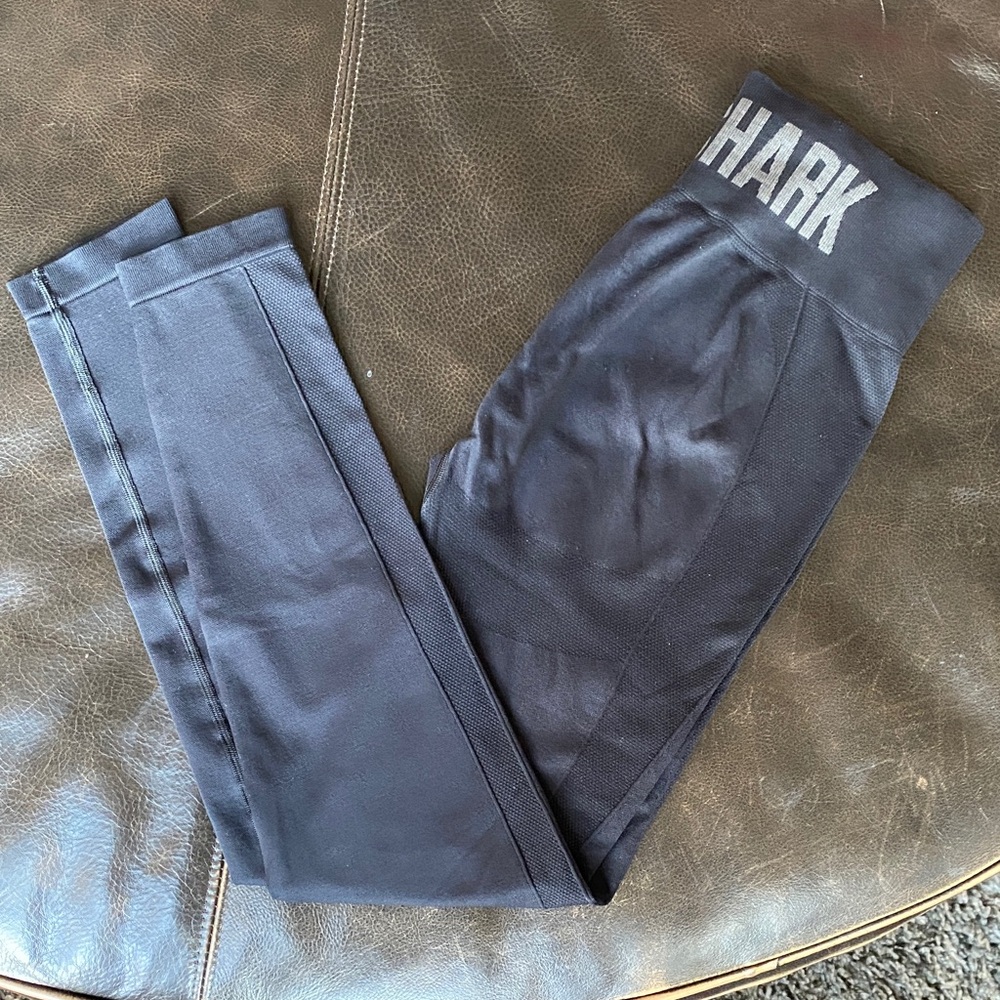 Gymshark Black Leggings with Logo Waistband
